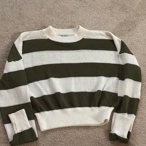 Striped Green and Cream Sweater